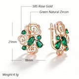 Charming 14K Gold Filled Green AAA Zircon Crystal Flower Drop Earrings Vintage Jewellery