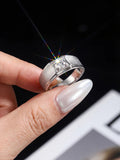 Superb 1CT VVS1 D Colour Concise Moissanite Diamond Rings For Men Fine Jewellery