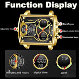 New Men Watch Gold Quartz Led Sport Waterproof Wrist Watch -  Fashion Military Digital Watches - The Jewellery Supermarket