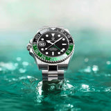 Popular Luxury Brand Left Crown Men Mechanical Wristwatches 100M Waterproof Sapphire Glass PD-1662 GMT Watch for Men