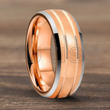 Double Groove Dome Polishing with Chamfering New Men's and Women's Tungsten Ring