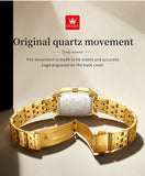 Luxury Brand Gold Plated Stainless Steel Waterproof Automatic Date Women's Watches - Elegant Bracelet Set Ideal Gift