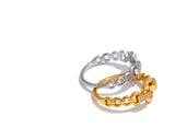 18K Gold Plated Exquisite Stainless Steel AAA Cubic Zirconia Diamonds Stylish Ring