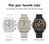 PLAYBOY Top Brand Original Luxury Waterproof Silicone Strap Calendar Luminous Fashion Quartz Men's Wrist Watches