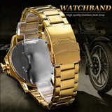 Fashion Top Brand Triangle Men's Automatic Mechanical Hollow Luxury Golden Full Stainless Steel Men's Wrist Watches