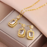 New Trendy 18K Gold Plated Necklaces Earrings For Women - Daily Wear Stainless Steel Jewellery Set  - The Jewellery Supermarket