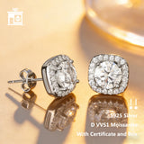GRA Certificate 0.3ct 0.5ct 1.0ct 2.0ct Moissanite Diamonds Stud Silver Earrings