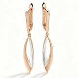 14 Karat Gold Filled Two Tone Long Drop Earrings for Women Vintage Fine Daily Jewellery