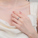 Charming 0.4ct Princess Cut VVS1 D Colour Moissanite  Silver Promise Engagement Ring