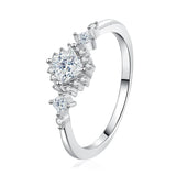 Charming 0.4ct Princess Cut VVS1 D Colour Moissanite  Silver Promise Engagement Ring