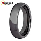 High Polished Dome 6mm 8mm Blue/Black/Gunmetal Men Women Tungsten Carbide Rings