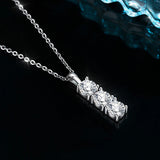 Captivating 1.5cttw Real D Colour VVS1 Full Moissanite Diamonds Necklace For Women  - 925 Sterling Silver Fine Jewellery