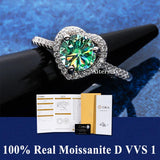 S925 Silver D VVS1 100% Real Moissanite Ring Adjustable Size Pass Diamond with GRA Certificate 18K Plating Rings