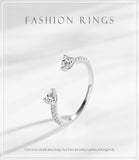Sparkling Pear-Shaped AAAA Lab Created Diamond 925 Sterling Silver Ring