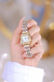 New Arrival Stainless Steel Square Luxury High Quality Fashion Rhinestone Crystals Ladies Watches