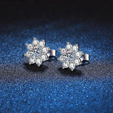 Fabulous White Gold Plated 0.5ct Moissanite Diamonds Stud Earrings For Women Sterling Silver Fine Wedding Jewellery