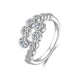 12 Stone 1.56cttw Sparkling Moissanite Twist Shank Silver Moissanite Engagement Rings
