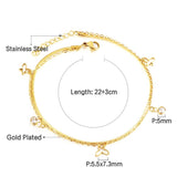 Double Layer Coin Disc Pendant Anklets - Gold Colour Stainless Steel Anti-allergic Rope Chain Jewellery - The Jewellery Supermarket