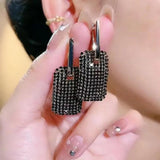 New Fashion Trend Unique Design Elegant Exquisite Light Luxury Black Zircon Crystals Geometric Earrings - Female Party Jewellery - The Jewellery Supermarket