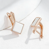 14 Karat Gold Filled White Enamel High Quality Daily Fine Jewellery Drop Earrings