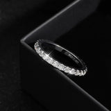 Superb 2mm Full Moissanite Diamonds Stackable Eternity Ring S925 Silver Classic Versatile Fine Jewellery