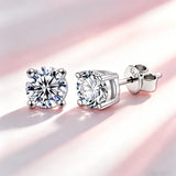 Multicolour 0.1ct-2carat Moissanite Diamonds  D VVS1 925 Silver Stud Earrings