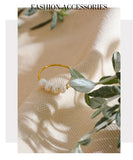 18K Gold Plated Natural Freshwater Pearls Stainless Steel Waterproof Index Finger Ring