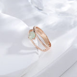 14K Filled Gold Emerald Green AAA Zircon Diamond Cutout Ring Fine Jewellery