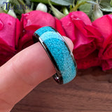 Turquoise Domed Polished Finish 4/6/8MM Tungsten Engagement Wedding Rings