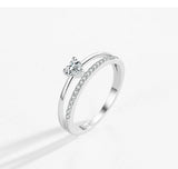 Elegant Dazzling Heart AAAA Lab Created Diamond 925 Sterling Silver Ring