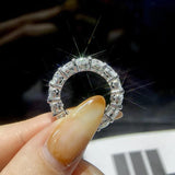 Super D Colour VVS1 3/5mm Moissanite Diamonds Eternity Ladies Wedding Eternity Rings S925 Silver Jewellery with GRA