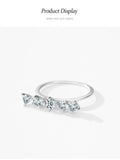 Trendy Geometric Combination Design Sparkling AAAA Lab Created Diamond Silver Ring