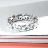 Marquise/Round Cut Full Moissanite Diamonds Eternity Rings S925 Silver Promise Wedding Engaement Jewellery with GRA
