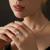 Amazing 1CT 2CT 3CT Marquise Cut VVS1 D Colour Moissanite Diamond Silver Wedding Ring