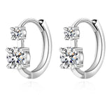 Stunning Luxury D Colour 1 Carat Moissanite Diamonds Earrings - Silver Hoop Earrings For Women Fine Jewellery - The Jewellery Supermarket