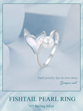 Unique Sterling Silver Rainbow Crystal Mermaid Fishtail Pearl Statement Ring