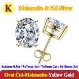 Classic 0.5-3 Carats Oval Asscher Cushion Emerald Cut Moissanite Diamond Stud Earrings