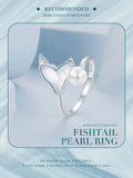 Unique Sterling Silver Rainbow Crystal Mermaid Fishtail Pearl Statement Ring