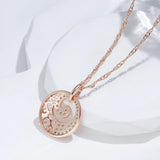 Luxury 14K Filled Rose Gold AAA Zircon Diamonds Circle Design Vintage Crystal Jewellery Necklace