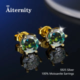 New Silver Moissanite Diamond Studs Earrings Pass Diamond Tester For Men Women