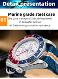 Luxury GMT Men's Diving Watch 200m Waterproof Bubble Mirror Glass Quartz Watch