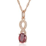 Wonderful Filled 14K Rose Gold AAA Red and White Zircon Crystals Necklace For Women - Fashion Jewellery