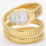 High Quality Gold Diamond Set Snake Shaped Dress Watch Bangle Unique Brand Watch