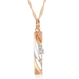 14K Filled Gold Fashion Geometric Hollow AAA Zircon Diamonds Elegant Pendant Necklace