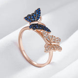 Pretty 14K Filled Gold Unique Butterfly AAA Zircon Diamonds Ring Luxury Jewellery