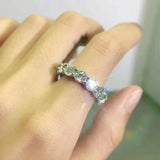Sparkling 2.2cttw 3mm D Colour Moissanite Diamonds Full Eternity Rings - 18K Gold 925 Silver Plated Wedding Rings