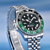 Popular Luxury Brand Left Crown Men Mechanical Wristwatches 100M Waterproof Sapphire Glass PD-1662 GMT Watch for Men