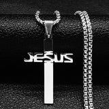 Popular Stainless Steel Long JESUS CROSS Necklaces - Gold Colour Chain Christian Necklaces Jewellery - The Jewellery Supermarket