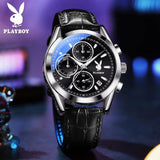 Original Luxury Brand Men's Leather Strap Quartz Watch High Quality Business Wristwatch Trendy Men's Watch