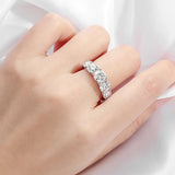 5 Stones 18KGP 3.6CT All Moissanite Sparkling Diamonds Rings for Women Engagement Wedding Sterling Silver Jewellery